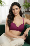 Zivame Padded Non Wired 3/4th Coverage T-Shirt Bra - Raspberry Radiance — thumbnail 4